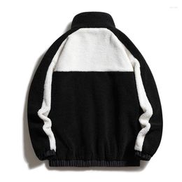 Men's Jackets NEEDLESNOAH 2023 Winter Men's Harajuku Hip Hop Warm Thick Fleece Zipper Coat Casual Fashion Streetwear Male Clothes