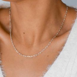 Pendant Necklaces Real 925 Sterling Silver Necklace Dainty Silver Choker Handmade Chain Pendants Hypoallergenic Necklace Boho Jewelry for Women G230202