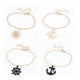 Charm Bracelets Wholesale Korean Sweet Anchor Bracelet Drop Delivery Jewellery Dhtp6