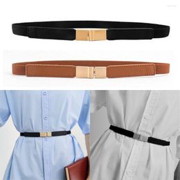 Belts Women Casual Stretch Elastic Gold Buckle Waistband Ladies Dress Cummerbund Wild Skirt Bands Thin Waist Belt