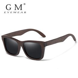 Sunglasses GM Retro Fashion Bamboo Wood Polarised Driving Square Style Sun Glasses Male Goggle UV400 Women Men Brand Designer 230202