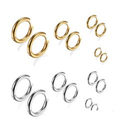 Hoop Huggie Fashion 21Mm15Mm Earrings Stainless Steel Gold Sie Plated Jewelry Round Small For Women Drop Delivery Otnx7