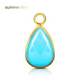 Charms Wholesale Fashion Water Drop Green Glass Birthstone Pendants For Necklace Bracelets Diy Jewellery Accessories Women Delivery Fi Otwr7