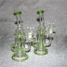 Mini Triangle Glass Bong Water Pipes with 14mm Female Small Thick Pyrex Beaker Travel Bong Recycler Dab Rig for Smoking