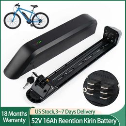 Reention Kirin 52V Ebike Battery 52V 16Ah 18650 LG Cells Side Release Electric Bike Batteries for 1000W 750W 500W 350W 250W