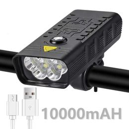 s 10000mAh Led Bicycle Front USB Rechargeable 3000LM Waterproof bicycle Lamp Flashlight For Bike Light Lantern 0202