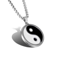 Chains Stainless Steel Ornament Wholesale Taiji Yin Yang Bagua Men's Necklace Vintage Classical National Style Pendant
