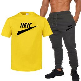 Men's Tracksuits Running Soccer Set Shirt Shorts Basketball Clothing Fitness Sports Breathable Summer Clothes Quick-Dry Gym Jogging Suit Brand LOGO Print