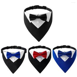 Dog Car Seat Covers Bow Tie Collar Tuxedo Bandana Adjustable Formal Puppy Triangle Neck Wear For Wedding Birthday Dress-up Cosplay Party