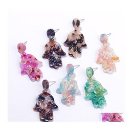 Dangle Chandelier Trendy Acid Acrylic Resin Earrings Geometric People Hand Palm Drop For Women Colorf Fashion Jewelry Gifts Deliver Ot7Ne