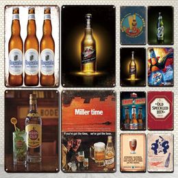 Vintage Beer Metal Poster Tin Sign Retro Big Size Art Wall Painting Stickers Metal Plates Shabby Chic Bar Home Wall Decor Plaque 20cmx30cm Woo