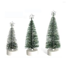 Christmas Decorations 3 Pieces/Set Mini Trees With LED Light String Year Xmas Plastic El Festival Household Supplies