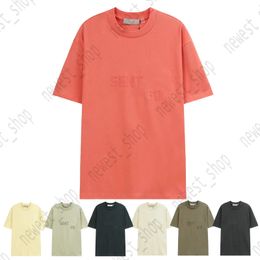 Sommer Herren T-Shirts Designer Womens Classic 3D Silicon Letter Streetwear Koralle Orange Baseball High Street Übergröße Lose Druckhemd T-Shirt Casual T-Shirt