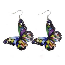 Charm Fashion Butterfly Leather Earrings Print Faux Dangle Earring For Women Party Jewelry Gift Drop Delivery Otqb2