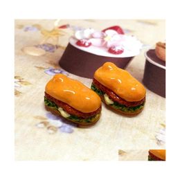 Charms 10Pcs Cute Mini Resin Hamburger Sandwich Pendants For Diy Earrings Key Chains Fashion Jewelry Making C3 Drop Delivery Finding Dhbfy