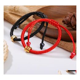 Charm Bracelets Handmade Rope Braided Bracelet Red Black Tibetan Buddhist Love Lucky Mexican Friendship Letter For Women Men Drop De Otrxj