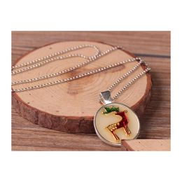 Pendant Necklaces Pretty Christmas Series Cute Sika Deer Necklace Drop Delivery Jewellery Pendants Dhnpm