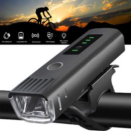 s 300LM Smart Induction Bicycle Front 1200mah USB Rechargeable Bike Rear Light 4Modes LED 1313 Lamp Beads Cycling Flashlight 0202