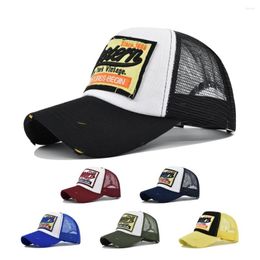 Ball Caps Western 3D Embroidery Letter Label Baseball Cap Sport Curved Brim Hat Colourful Hip Hop Summer Mesh Breathable Trucker Gorra