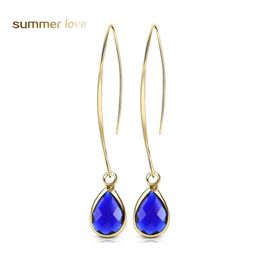 Dangle Chandelier Arrival Water Drop Earrings Be Red Crystal Earring For Women Gold Plated Fashion Jewelry Delivery Ot69H