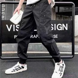 New 24ss Men Cargo Pants Overalls Y3 Black Sports fashion brand Casual Slim Trousers Nylon with Pockets mens pants22