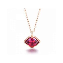 Pendant Necklaces Sexy Red Lips Necklace For Ladies Women Luxury Jewellery Party Gifts Ruby Gemstone Gold Chains Necklacs Drop Deliver Dhok3