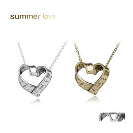 Pendant Necklaces Measure Necklace Rotating Heartshaped Twisted Rer Antique Sier Gold Colours Jewellery Gift For Teacher Student Drop D Otmqf