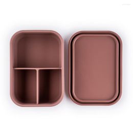 Storage Bottles Great 3 Grids Leak-proof Airtight Food Container Bento Box Silicone Stackable