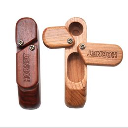 Smoking Pipes Red sandalwood pipe with storage box double-layer rotary wood pipe