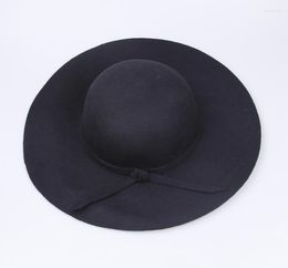 Berets 2023 Hats For Women Vintage Wool Felt Crushable Wide Brim Cloche Floppy Top Caps