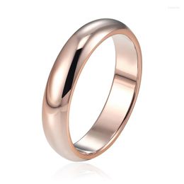Wedding Rings Selling High Quality Titanium Steel Highly Polished Ring Rose Gold Silver Colour Shiny Succinct Womens Girls Jewellery