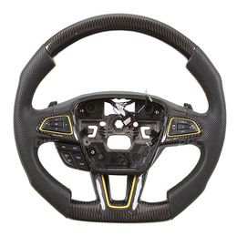 Car Interior Accessories Real Carbon Fiber Steering Wheel for Ford Focus RS MK3 Replacement