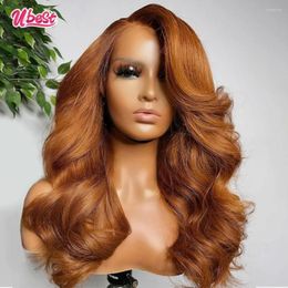 13x4 Lace Front Wig Caramel Brown Brazilian Virgin Body Wave Highlight Ginger Transparent Glueless Loose Human Hair Wigs