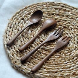 Spoons Black Walnut Honey / Coffee Stirring Household Spoon Solid Wood Tableware