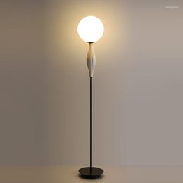 Floor Lamps Nordic LED Lamp For Living Room Decoration Standing Bedroom Bedside Study Reading Lighting Glass Vertical Light