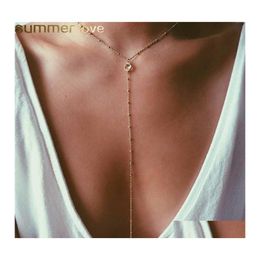 Pendant Necklaces Tiny Y Layering Necklace Bohemian Beach Gold Filled Chocker Cz Charm Jewellery For Women Ladies Gifts Drop Delivery P Otjxq