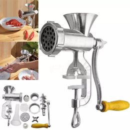 Fruit Vegetable Tools Manual Meat Grinder 304 Stainless Steel Sausage Filler Filling Machine Pork Beef Chicken Rack With Two Enema Mouths For Kitchen 230201