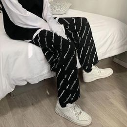 Men's Pants Harajuku Oversize Hip Hop Joggers Men And Women Letters Full Print Loose Width Leg Casual Sports Trousers Y2K 230202