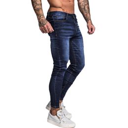 Men's Jeans Blue Brand Men Slim Fit Super Skinny For Hip Hop Street Wear Leg Fashion Stretch Pants Drop