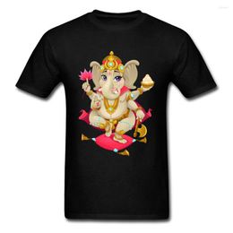 Men's T Shirts Ganesha Hindu Deities Tshirt Thanksgiving Day T-shirt Men Tops & Tees No Fade Printed Clothing Black Summer