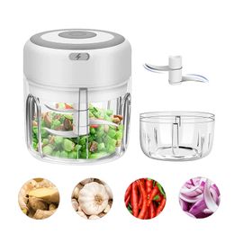 Meat Grinders Electric Cordless Food Chopper Mini Processor Garlic Masher Blender Nut For Chili OnionsPepperGinger 230201