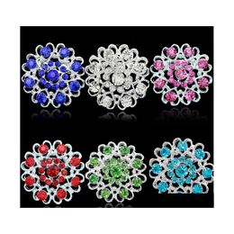 Pins Brooches Crystal Flowers Love Pins Diamond Brooch Boutonniere Stick Cor Wedding Fashion Jewelry 1894 T2 Drop Delivery Dhwvn