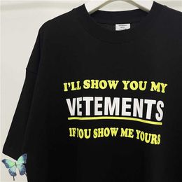 Men's T-Shirts I Will Show You My Vetements T-shirt Money Cann't Make Me Happy Couple 100% Cotton Top Tee G230202