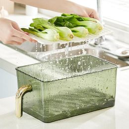 Storage Bottles Eco-friendly Transparent Plastic Multi-function Fridge Fruit Vegetable Egg Bin BPA Free Refrigerator Food Holder For Home