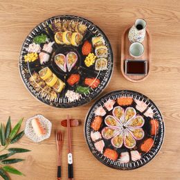 Sushi Tools 30Pcs Round Containers Bento Packing Box Plastic Restaurant Accessories Sashimi Platter with Cover 230201