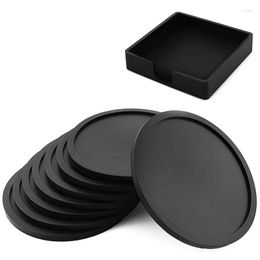 Table Mats Glasses Set Of 8 - Coasters Silicone Protector For Any Type Sandstone Marble Stone Tables