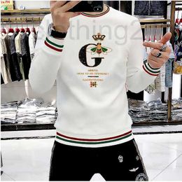 Men's Hoodies & Sweatshirts Designer Male Sequin Embroidery Long Sleeve Trend Top Heavy Craft Casual Autumn Winter Fashion Pullover XC4I