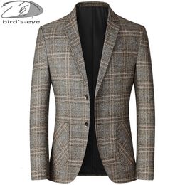 Men's Suits Blazers Checked Suit Jacket Men's Autumn and winter Style Suit Slim FashionTop Business Casual Single-Breasted Blazer Men's Clothing 230202