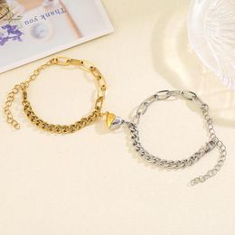 Link Bracelets Alloy Love Magnet Attracts Stainless Steel Couple A Pair Of Men And Women Jewelry BR1044