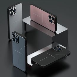 Premium Aluminum Alloy Case For iPhone 14 14Plus 11 12 13 Pro Max 13Mini 13Pro Max Metal Hard Cover TPU Frame Camera Protection Cap